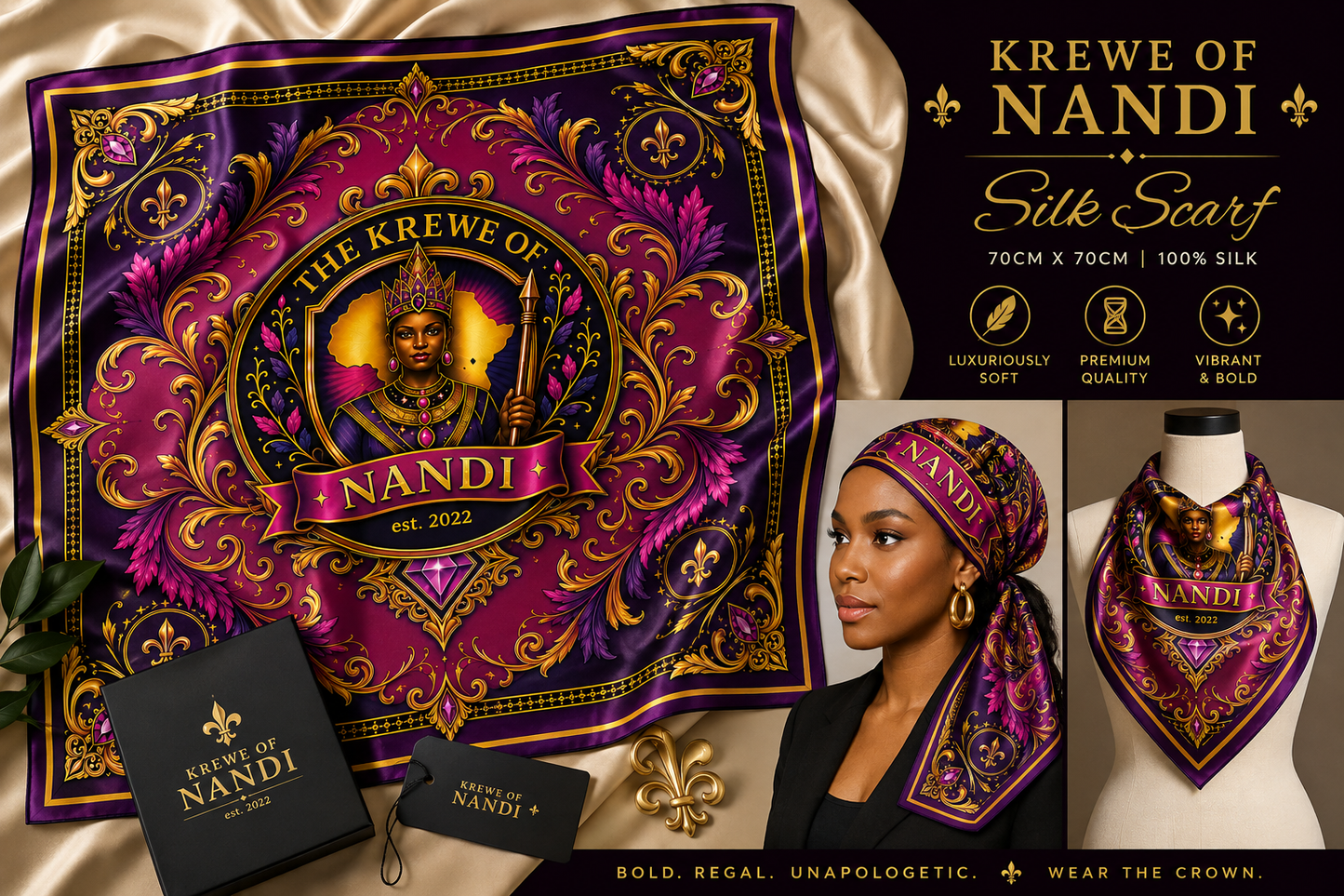 Krewe Of Nandi Silk Scarf