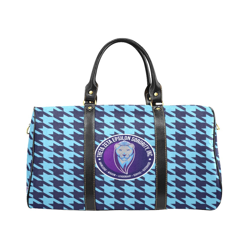 TZE Blue Houndstooth Luggage Bag
