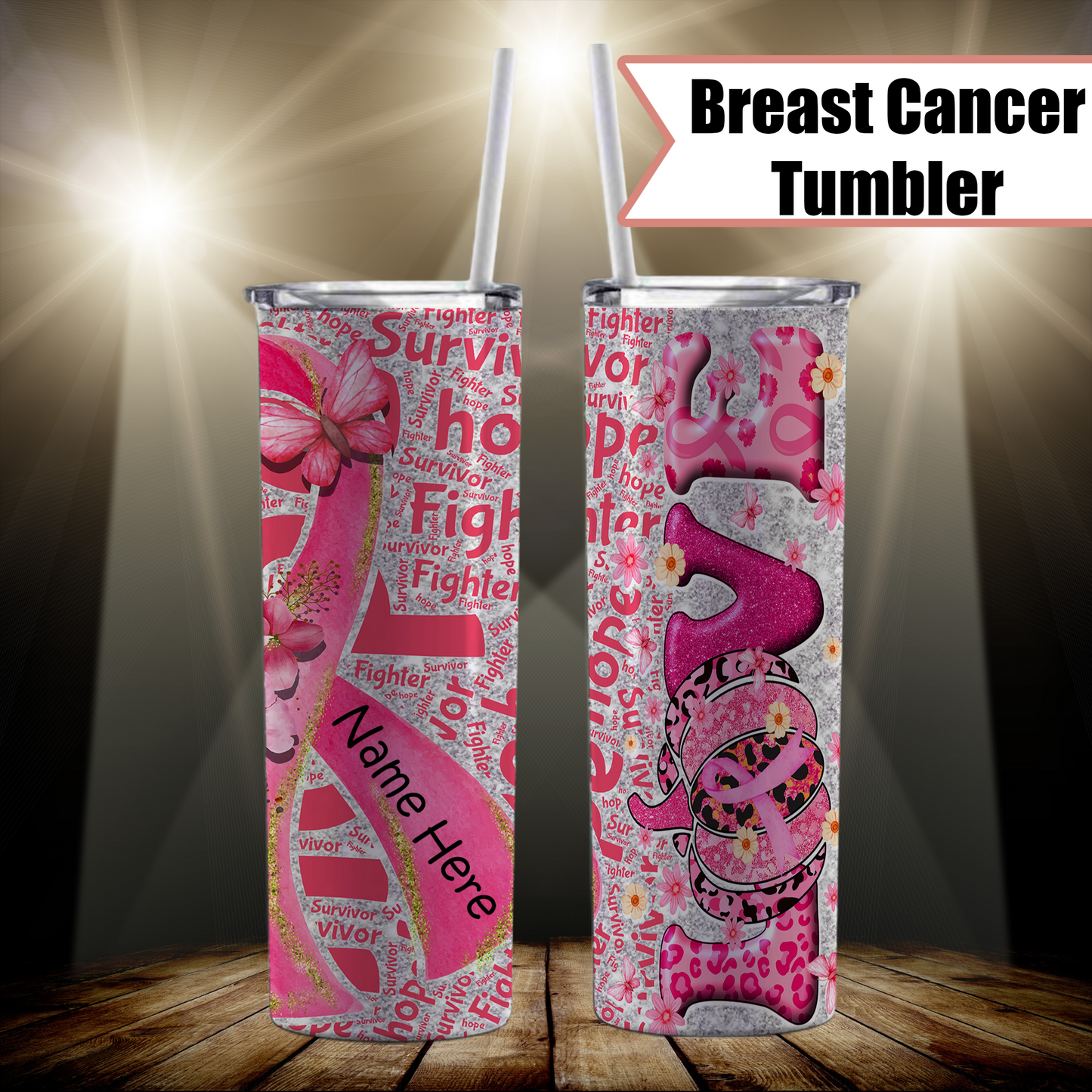 Breast Cancer Awarness Stainless Steel Tumblers