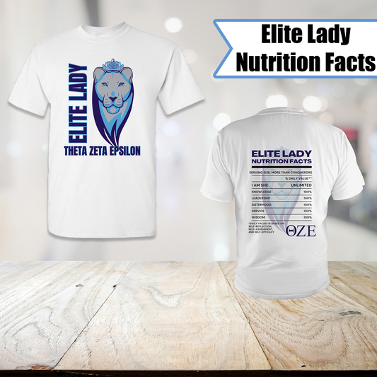 TZE Elite Ladies Nutrition Fact Graphic Tee