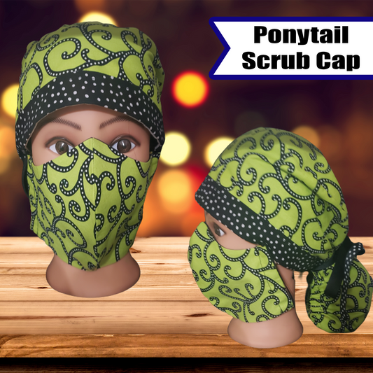 Ponytail Surgical Scrub Cap