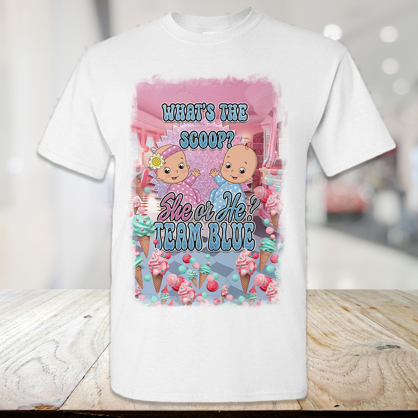 What's The Scoop Center Print Premium Graphic Tee