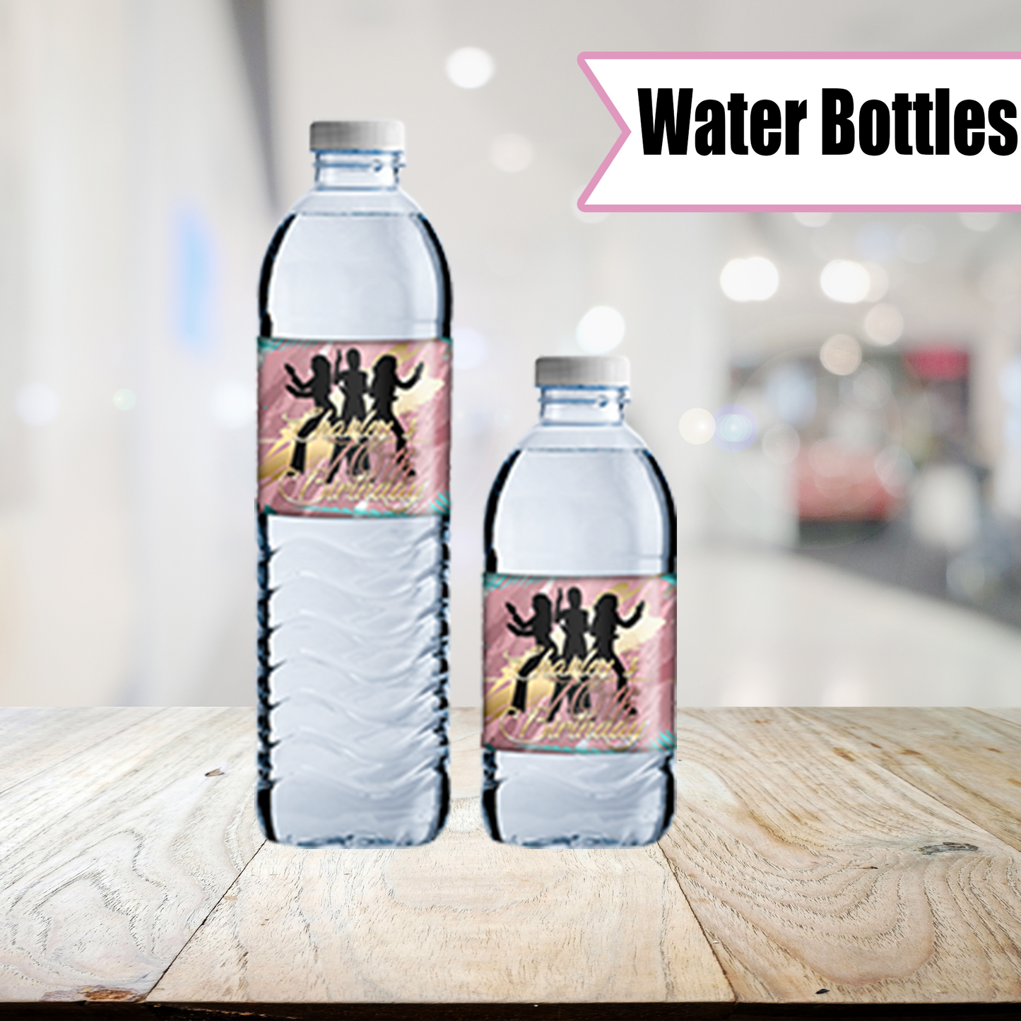 Charley's 70th Birthday Water Bottle Labels