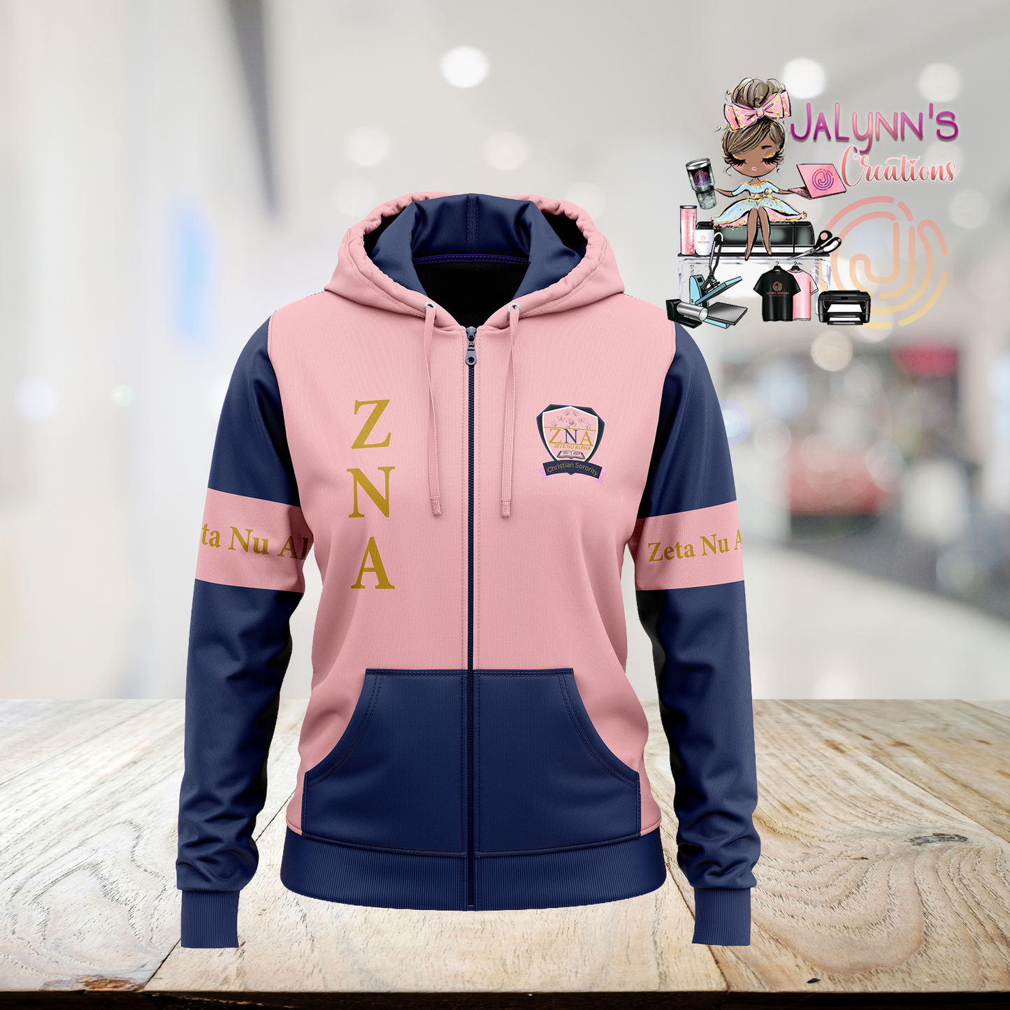 Zeta Nu Alpha Zip Up Hoodie