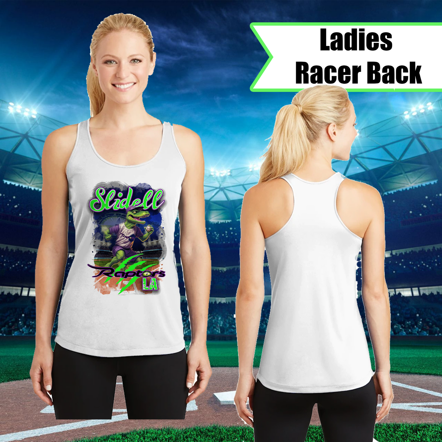 Slidell Raptors Ladies Racer Back Tees