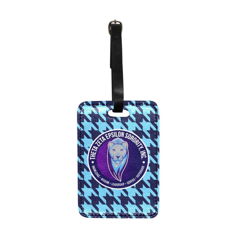 TZE Blue Houndstooth Luggage Tag