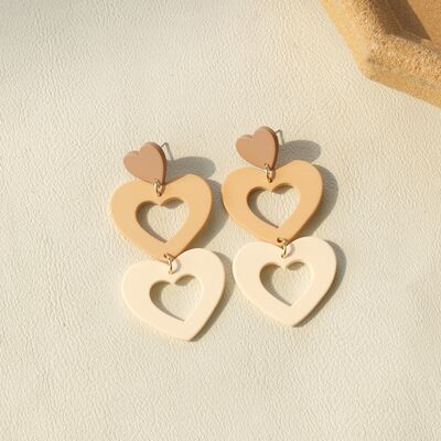 Cutout Heart Acrylic Dangle Earrings