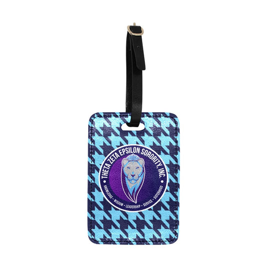 TZE Blue Houndstooth Luggage Tag